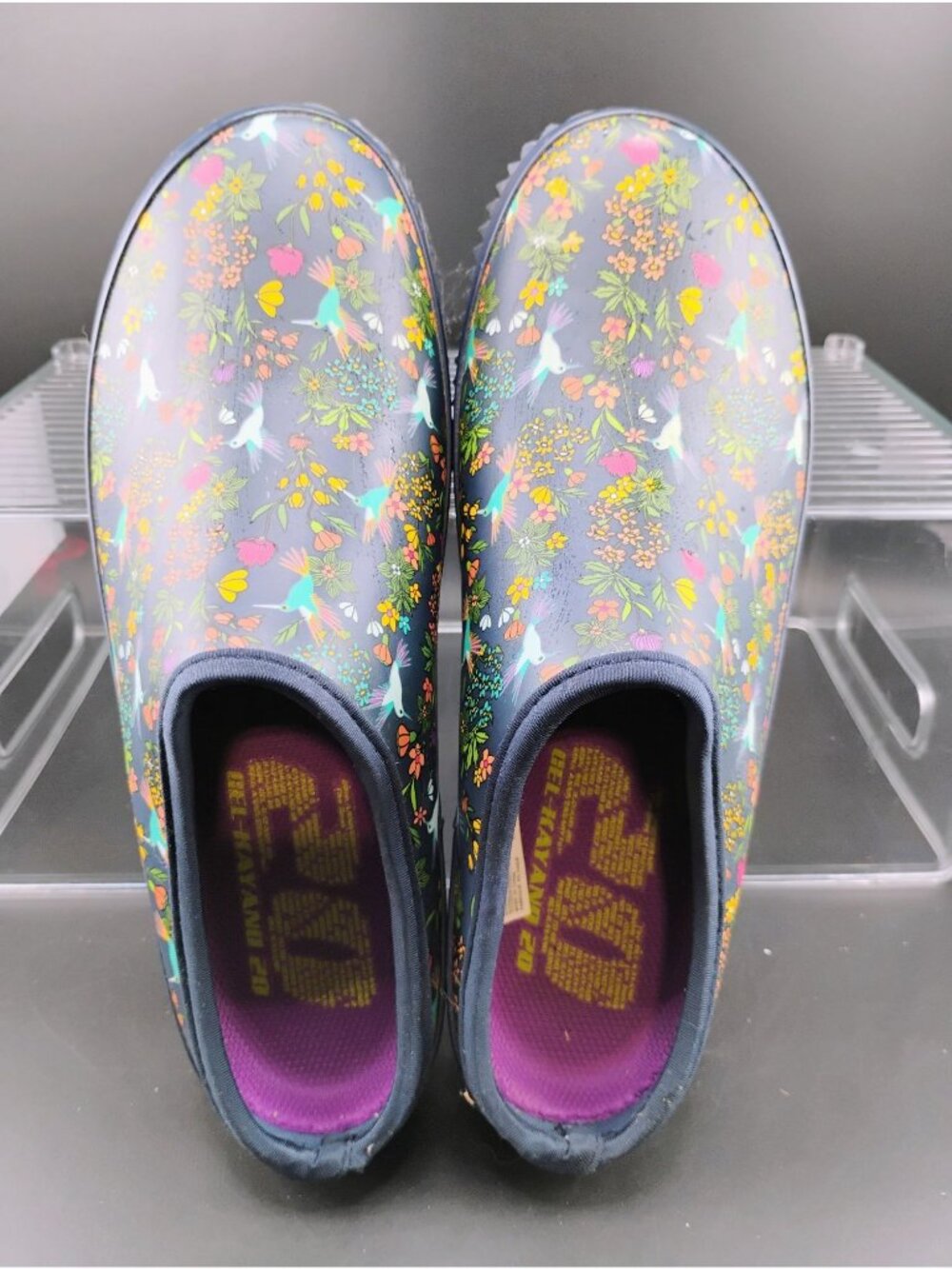 Western Chief Floral Hummingbird Women’s Garden Clogs Rubber Slip-On Shoes
